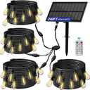 Stright Solar Powered String Light 240FT with Remote Control 8 Light Modes, Weatherproof Shatterproof ST38 LED Bulb, Total 60 Sockets, 1 to 4 Splitter cord String Lights (End to End 60FT, Total 240FT)