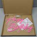 Happy Birthday Neon Sign Art Wall Lights for Beer Bar Club Bedroom Hotel Pub Cafe Wedding Birthday Party Gifts (Pink)
