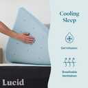 Lucid 2 Inch Memory Foam Mattress Topper, King Size – Cooling Gel Bed Topper – Pressure-Relieving Plush Feel – Ventilated Breathable Design – CertiPur Certified - Dorm Essentials