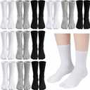 Jeyiour 12 Pairs Japanese Tabi Split Toe Socks for Men Women | Elastic Japanese Split Toe Socks Available in White, Black and Gray. Designed for Flip Flops, Kimono and Daily Casual Wear.