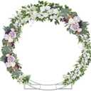 Adorox 5 Ft Heavy Duty Round Metal Table Arch  Sturdy Garden Arbor with Support Legs & Anchors, Indoor & Outdoor Party Backdrop Frame