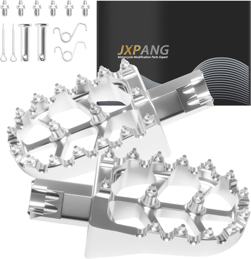 Motorcycle CNC Aluminum Foot Pegs Rests Footpegs for CRF50 CRF70 CRF110 XR50 XR70 XR110 CRF XR 50 70 110 M2R SDG DHZ KAYO Dirt Bike Pit Bike（Silver）