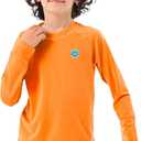 Boys Rash Guard Swim Shirts - Long Sleeve UPF 50+ Sun Shirts for Toddler Kids, Sun Protection SPF Water Surfing Shirts