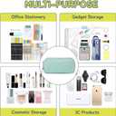 2 x Della Gao Big Capacity Pencil Case, Durable Nylon Pencil Bag Aesthetic Pencil Pouch Travel Simple Stationery Bag Office Organizer Pen Bag for Women and Men - Green