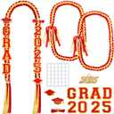 Graduation Lei Set Class of 2025 Grad Ribbon Leis with Honor Cord Double Braided Graduate Leis for Men Women