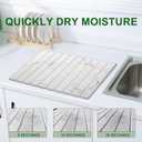 Large Stone Dish Drying Mat for Kitchen Counter, 24"16" Quick Dry Collapsible Diatomaceous Earth Mat Super Absorbent Foldable Drying Pad for Dishes (Marble White, 23.2" x 15.4")