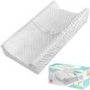 YENING Mini Changing Pad Small 23 x 13 with Washable Cover Waterproof Baby Diaper Changing Pad for Dresser Table Pad Grey