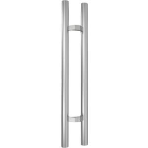 TOGU 800mm / 32 inches Offset Push Pull Door Handle, 304 Stainless Steel Round Bar/Ladder Style/Double-Sided Door Pull, Brushed Stainless Steel Finish