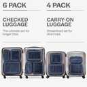 Aerotrunk Compression Packing Cubes for Travel - Luggage Organizer Bags - Double Zipper Packing Cubes for Suitcases (4-Pack, Dark Blue)