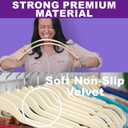 MIZGI Premium Velvet Hangers (50 Pack) - Heavy Duty, Non Slip Felt - Ivory, Chrome Hooks, Space Saving Suit Hangers