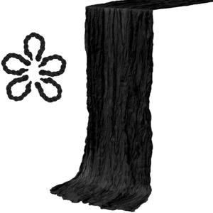 Black Cheesecloth Table Runner 10 FT 5 Packs Gauze Table Runner 120" x 35" for Weddings Bridal Baby Showers Halloween Thanksgiving Table Decorations