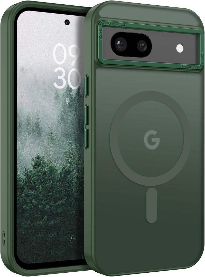 BENTOBEN for Google Pixel 8a Case, Google 8a Magnetic Case [Compatible with MagSafe] Translucent Matte Slim Shockproof Anti-Fingerprint Anti-Scratch Protective Cover for Google 8a 6.1Green