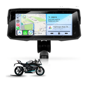 Motorcycle Carplay Screen GPS Navigation System with Wireless Carplay and Android Auto, Portable Car Play for Moto Waterproof 6.86 inch HD Touch Screen with Bluetooth Mirror Link Support TF Type