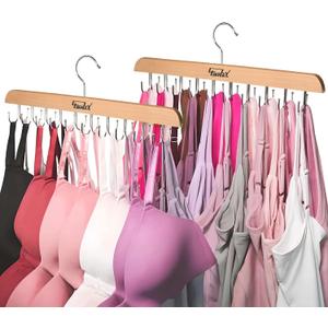 2 Pack Tank Top Hangers Space Saving, Bra Hangers for Closet Organizer, Bra Organizer for Closet, Space Saving Organizers and Storage for Dorm & Apartment for Tankto (Wooden)