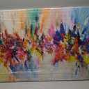 Large Framed Abstract Colorful Canvas Wall Art Flower Posters Prints Pictures wall Decor Modern Paintings Home Decor for Living Room Bedroom Office(24x48in) Ready to Hang