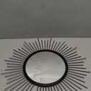 Large Sunburst Wall Mirror Boho Home Decor Round Wall Art Mirror Modern Metal Hanging Mirror Bathroom Bedroom Hallway Balcony Vanity Living Room Entryway Black 20"