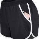 Blevonh Womens 2 in1 Running Athletic Workout Yoga Shorts with Pockets S-XXXL (Medium)