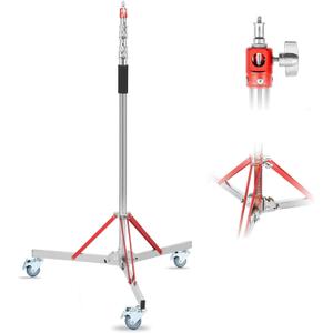 Heavy Duty Light Stand with Casters, 10.5ft/320cm Adjustable Tripod Stand
