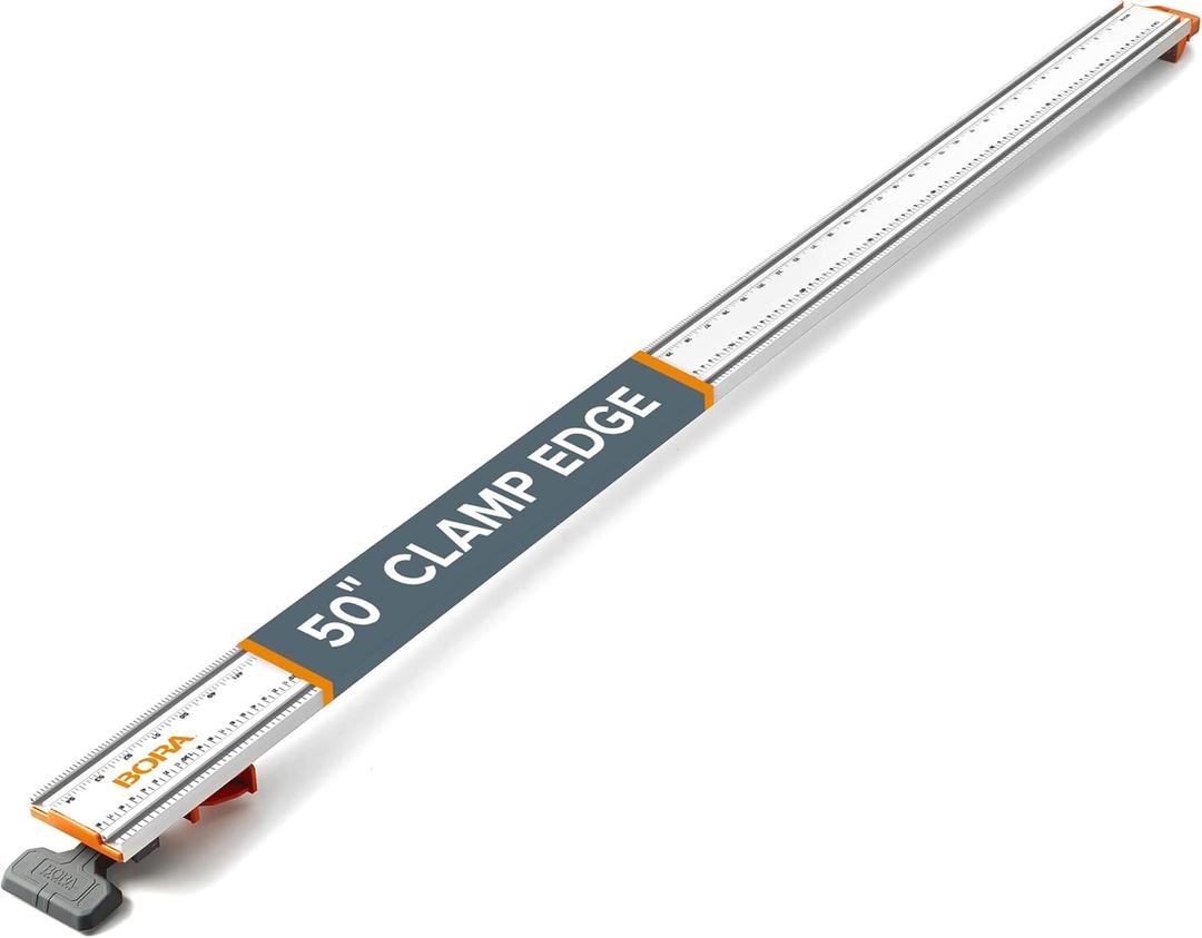 BORA 50” NGX Circular Saw Guide Rail, Clamp Edge for Circular Saws, Great for Straight Cross-Cutting Plywood Sheets and Routing Dados, 544050