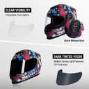 TRIANGLE Kids Motorcycle Helmets Youth Full Face Helmet Lightweight with 2 Visors DOT Approved Large