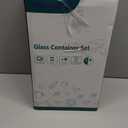 MFY 5-Pack 36 OZ Glass Storage Containers with Lids, Glass Meal Prep Containers Set, Airtight Lunch Containers with Lids, Microwave, Oven, Freezer and Dishwasher Safe, Gray