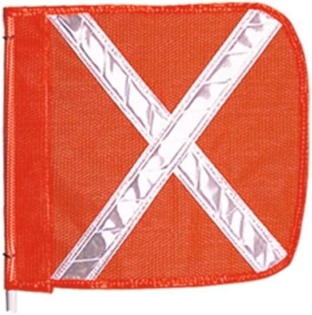 Checkers Heavy Duty Replacement 12" Orange with White X Warning Whip Safety Flag - Industrial Safety Flags for Trucks, Mining, Construction - Made in the USA - FS9025-O
