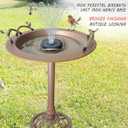 BSTGIFTS Metal Bird Bath - Iron Birdbath 28.5" H, Bird Bath for Water Fountain, Bird Feeder Bowl for Yard Patio Lawn Decor (Fountain Pump not Included)