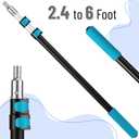 Bates- Telescoping Pole, 2.4 to 6 Ft Long, Black & Teal, Paint Roller Extension Pole for Painting