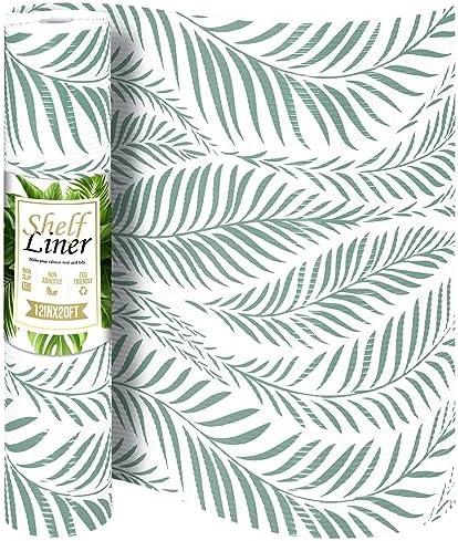 Jersow Shelf Liner Non Slip, Non Adhesive Drawer Liner, Waterproof Shelf Liners for Kitchen Cabinets, Drawer, Fridge, Wire Shelving, Pantry, Under Sink, Bathroom-12 X 20FT, Heavy Duty(Green)