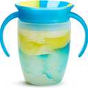 Munchkin Miracle 360 Trainer Sippy Cup with Handles, Spill Proof, 7 Ounce, Tropical Swirl, Blue/Multi