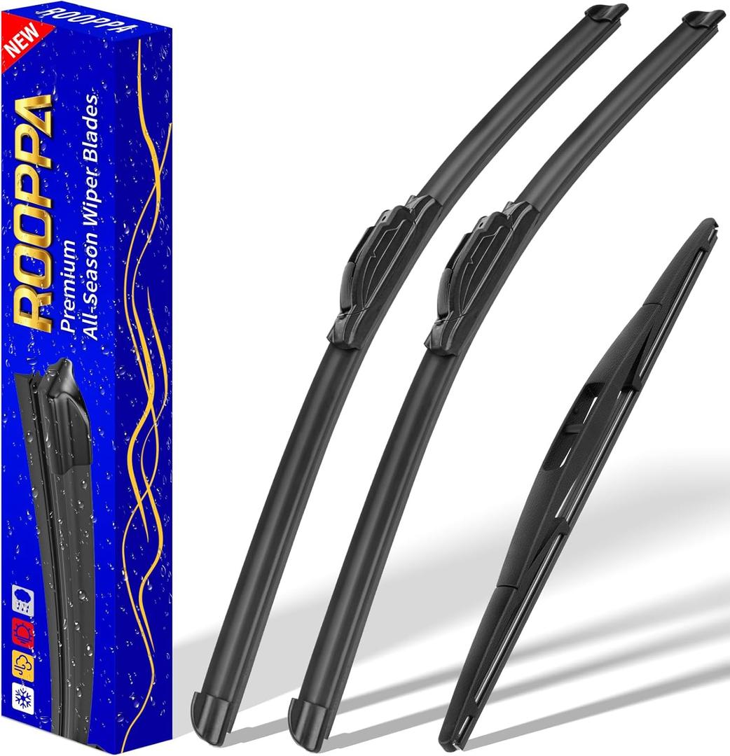 3 wipers Replacement for 2003-2008 Honda Pilot, Windshield Wiper Blades Original Equipment Replacement - 24"/21"/14" (Set of 3) U/J HOOK (24"+16"+12")