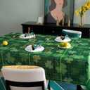 St. Patrick's Day Waterproof Tablecloth  Rectangular Table Cloth Shamrock Print, Stain Resistant, Perfect Table Cover for Dining & Kitchen Decor, W60 x L120 (Green)