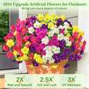 MARTINE MALL 24 Bundles Look Real Artificial Flowers for Outdoors, Realistic Fake Outdoor Flowers, UV Resistant Silk Flowers for Outside Faux Flowers Plants for Outdoor planters Porch, Mixed Color