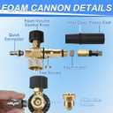 Tool Daily Foam Cannon with Dual Connector Accessory, 1/4 Inch Quick Connector, 5 Pressure Washer Nozzle Tips, 1 Liter