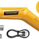 SEEKONE Wireless Mini Heat Gun with 4 Temperature Settings (up to 450°C) and Memory Function, 3.6V Lithium Heat Gun, USB Charging with Reflector Nozzle for Crafts, Heating Resin