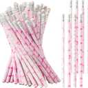 Xqumoi 60Pcs Coquette Pink Bow Pencils with Eraser - Preppy Bow #2 HB Pencils, Back to School Classroom Student Rewards, School Office Supply, Party Goodie Bag Fillers Stuffers, Birthday Party Favors