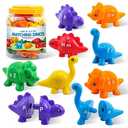 Montessori Learning Toys for Toddlers 1-3, Matching Letters Fine Motor Toy, Double-Sided 26 PCS ABC Dinosaur Alphabet Games for Kids Ages 3-5, Alphabet Learning Dinosaur Set for Kindergarten