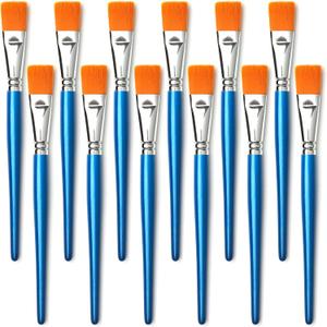 1 inch Flat Paint Brushes for Acrylic Painting, 26 Pieces Large Synthetic Paint Brushes Bulk with Wooden Handle for Acrylic, Watercolor, Oil, Crafts, Face Body Art 1 inch Flat Paint Brushes for Acrylic Painting, 26 Pieces Large Synthetic Paint Brushes Bulk with Wooden Handle for Acrylic, Watercolor, Oil, Crafts, Face Body Art