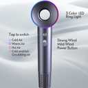 Ionic Hair Dryer - 120000 RPM High Speed Brushless Motor for Fast Drying, Low Noise (Gray)