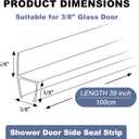 Frameless Shower Door Seal Set for 3/8 Inch Glass Doors - 2-Pack Bottom Seal and 2-Pack Side Stop Shower Leaks and Create a Water Barrier (3/8 x 39)
