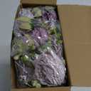 3 Sets Artificial Peonies Flower Peony Bouquet with Galvanized Metal Pot Silk Fake Peonies Faux Flower Arrangements for Wedding Table Centerpiece Party Home Room (Purple)