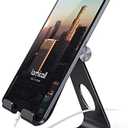Tablet Stand Adjustable, Lamicall Tablet Stand : Desktop Stand Holder Dock Compatible with Tablet Such as iPad 2018 Pro 9.7, 10.5, Air Mini 4 3 2, Kindle, Nexus, Accessories, E-Reader (4-13'')- Black