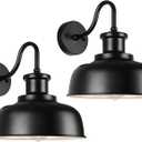 Diyel Solar Barn Light for Outside, Dusk to Dawn Outdoor Wall Lights Solar Powered, Farmhouse Exterior Wall Sconce, Industrial Outside Lighting Fixture, Rustic Lantern for Garage, Barn, Shed