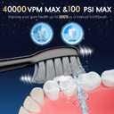 Electric Toothbrush with Water Flosser Combo, 3-in-1 Sonic Flossing Toothbrush and Dental Water Flosser for Teeth Cleaning, Gum Care, Braces, Bridges, Adults, 5 Brush Modes, 500ML, Black