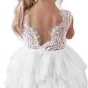 Topmaker Backless A-line Lace Back Flower Girl Dress (6-12 Months)