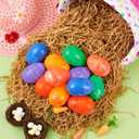 JOYIN 72 Pcs Plastic Iridescent Printed Bright Easter Eggs 3.15" Tall for Easter Hunt, Basket Stuffers Fillers, Classroom Prize Supplies, Filling Treats and Party Favor