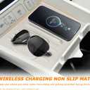 Wireless Charging Protective Pad for 2024 2025 Hyundai Santa Fe Center Console Cover Wireless Non Slip Mat Accessories Car Cordless Charger Heat Insulating Silicone Material Easy to Clean -White