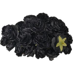 3.3Artificial Black Roses Heads40 Pcs Satin Rose Heads No Stem for DIY Flower Well,Crafts Bouquest (Black)