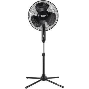 Comfort Zone 16-Inch Oscillating Pedestal Fan  3-Speed High-Velocity Cooling, Adjustable Height & Tilt, Quad-Pod Folding Base, Black  ETL Listed