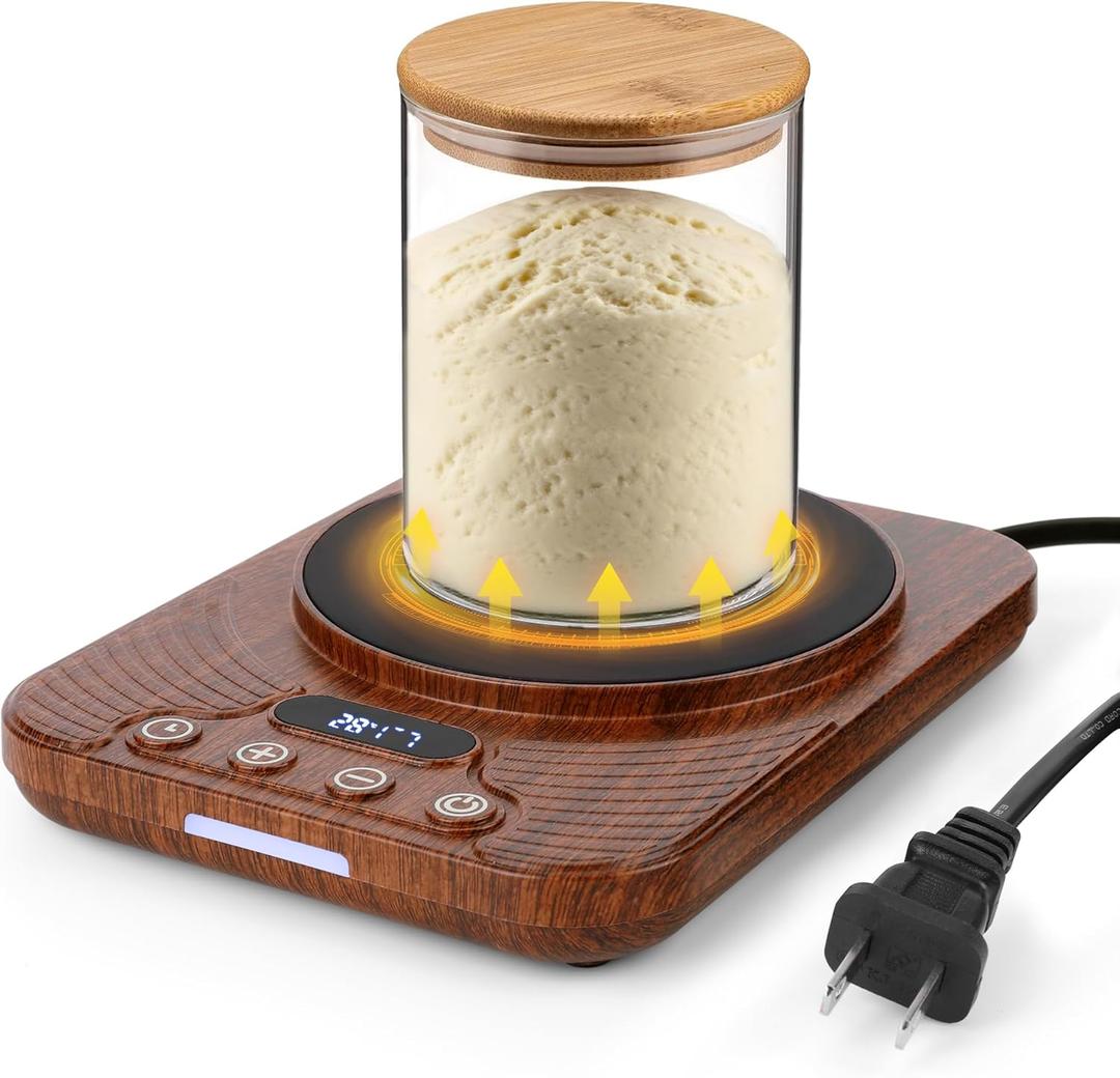 Sourdough Starter Warmer, Precise Thermostat Control (70-110F), Sourdough Warming Mat, Intelligent Memory & 24H Timer, Sourdough Heating Mat for Home Baking & Fermented Dough